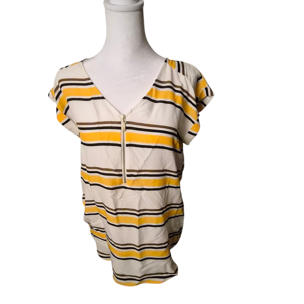 Express Yellow and Black Striped Blouse